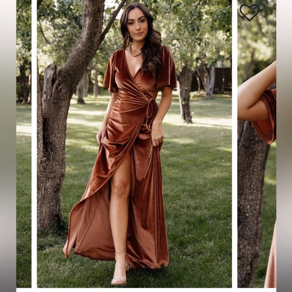 Baltic born spice velvet wrap dress